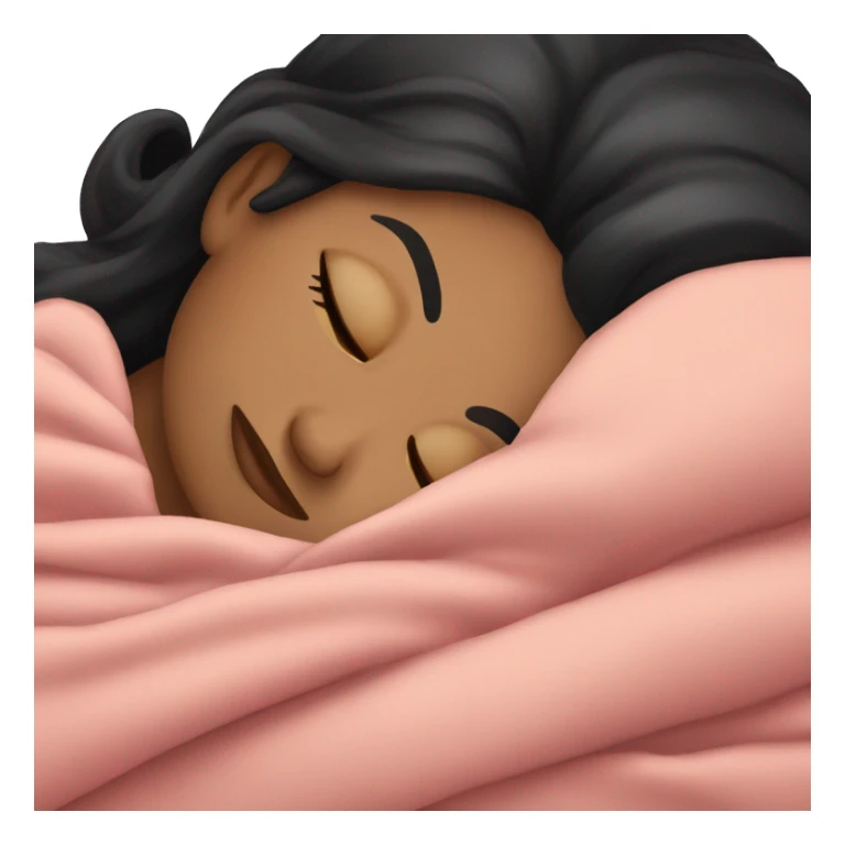 lady with black hair sleeping with blanket around her sticker