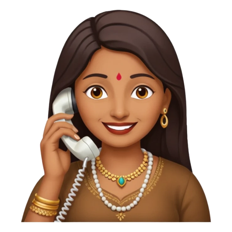 generate an indian aunty talking on the call sticker