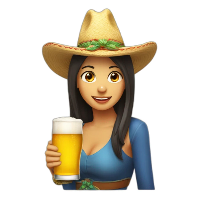 momia con una cerveza y un sombrero sticker