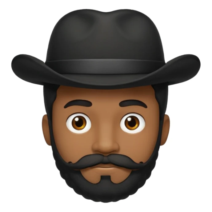 Gere um menino de cabelos preto e boné pro lado com feição séria e bigode sticker