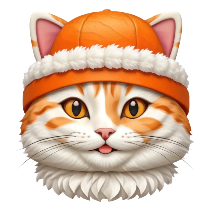 happy cat wearing a hat made out of sushi sticker