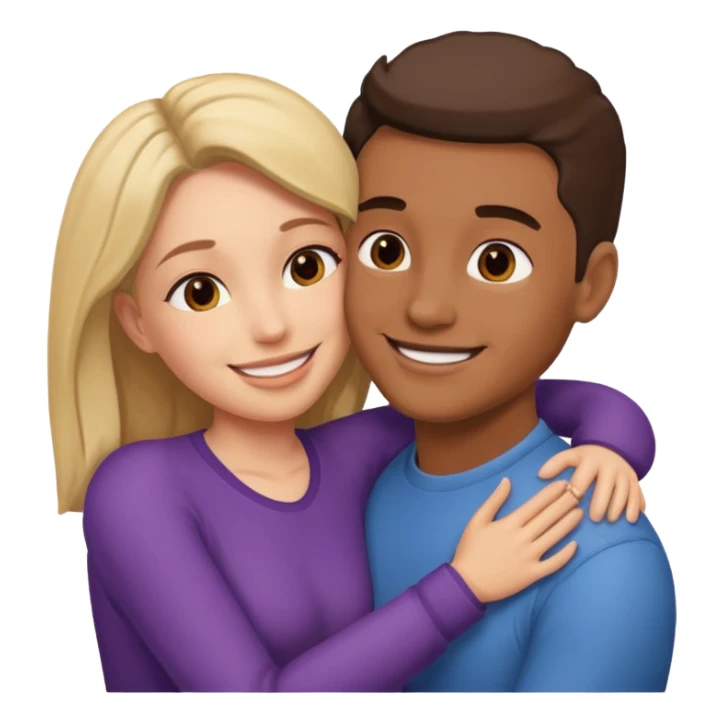 Two people hugging facing each other, one male one female sticker