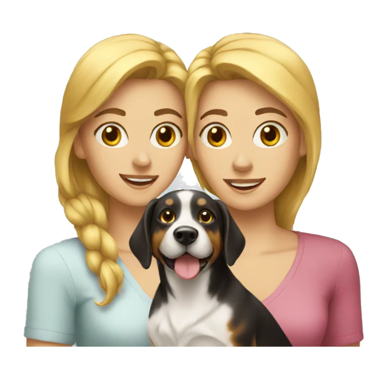 two women with a dog sticker