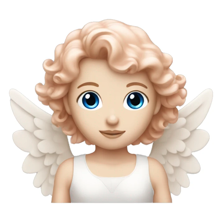 Rose gold angel with white skin and blue eyes  sticker