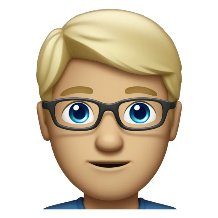 Dirty blond man with blue eyes and eyeglasses sticker