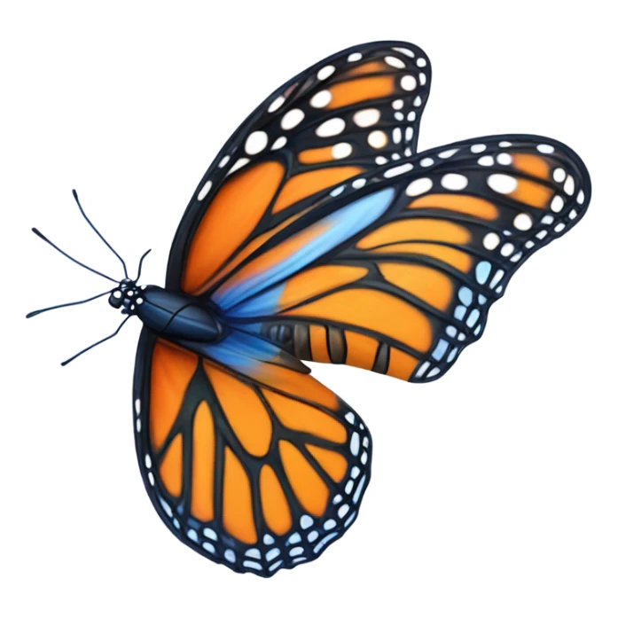 Blue and orange colorful monarch butterfly  sticker