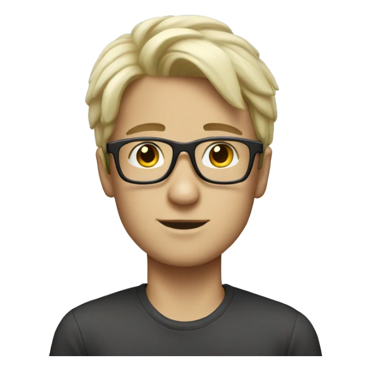 White handsome boy with white glasses sticker