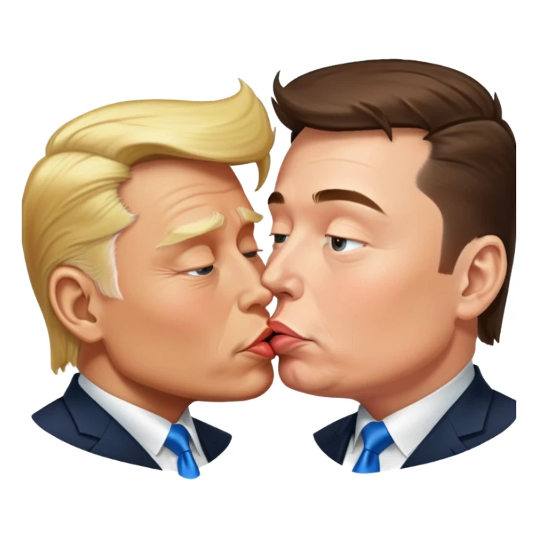 Trump kissing Elon musk sticker