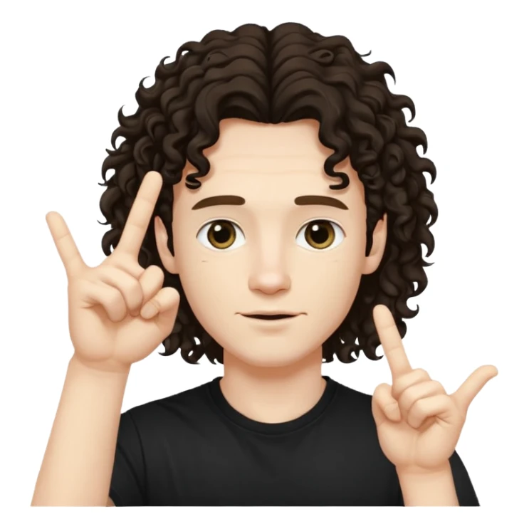 Eddie the freak from stranger things with his iconic hand sign like this "🤟" over his head sticker