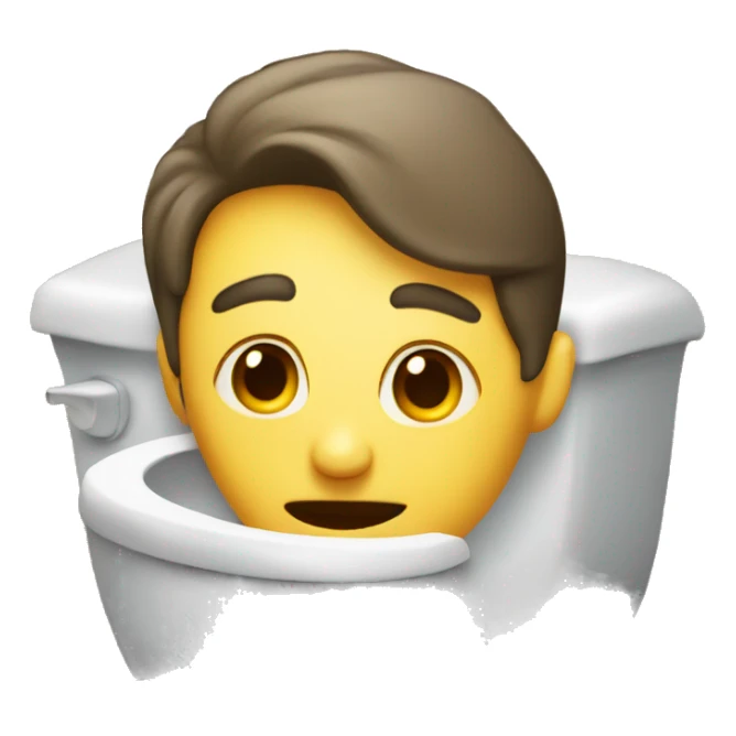 person sticking head out of toilet sticker