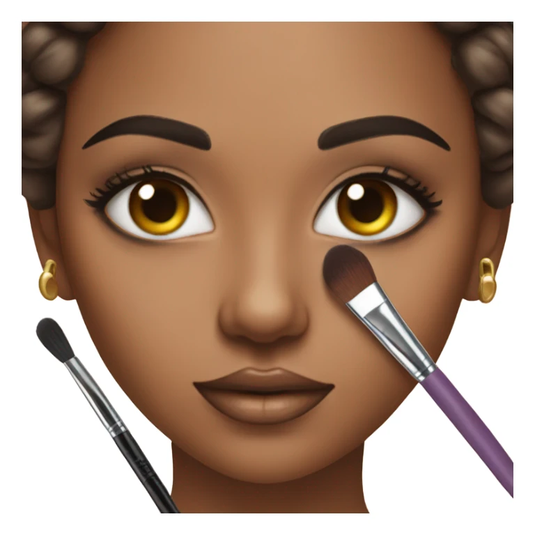 Girl applying shadows on her eyes sticker