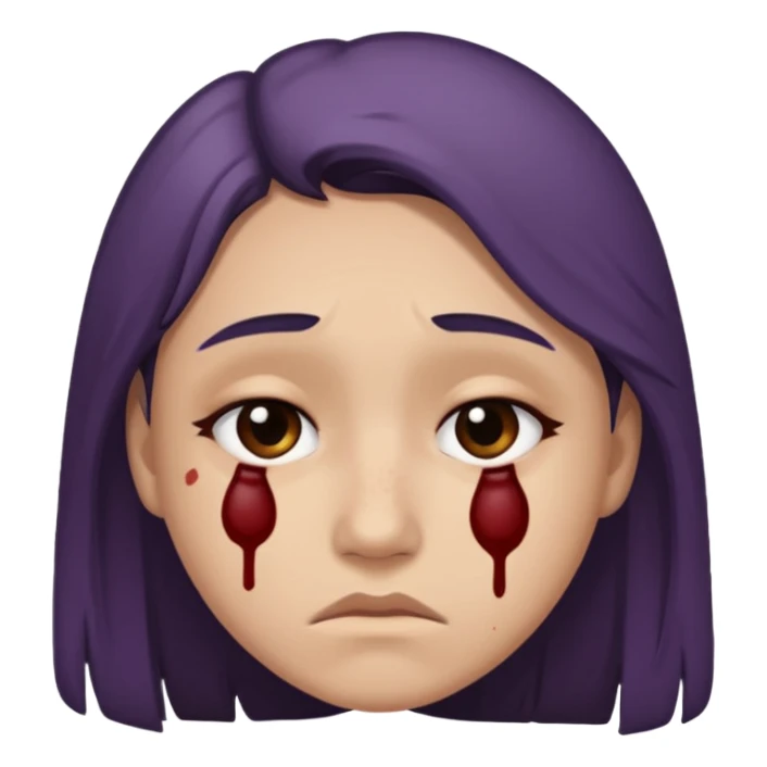 sad emoji with bruise under eye sticker