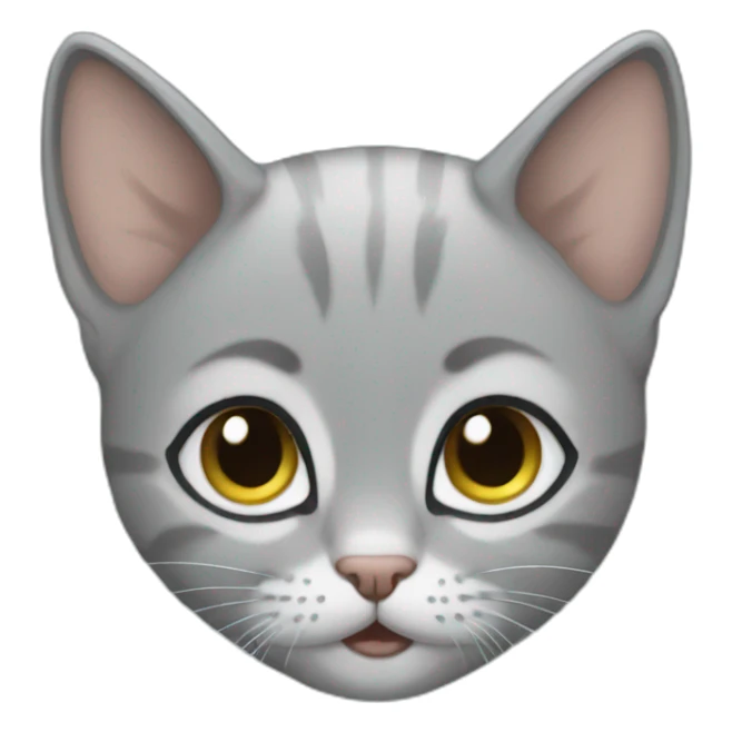 Grey hair kitten sticker