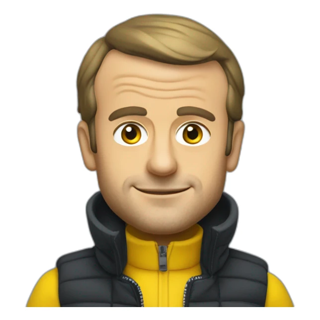 Emmanuel Macron en gilet jaune sticker