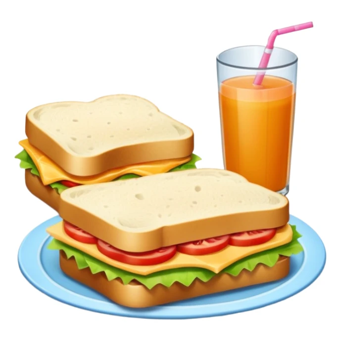 picnic with sandwiche and juice sticker