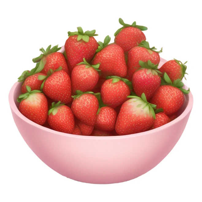 large fancy pastel pink bowl of strawberries sticker