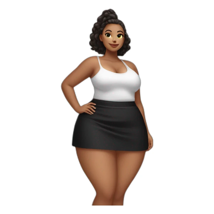 curvy-beauty-black-skirt view from below sticker