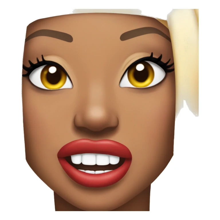 Winking lip bite tongue out emoji Megan thee stallion sticker