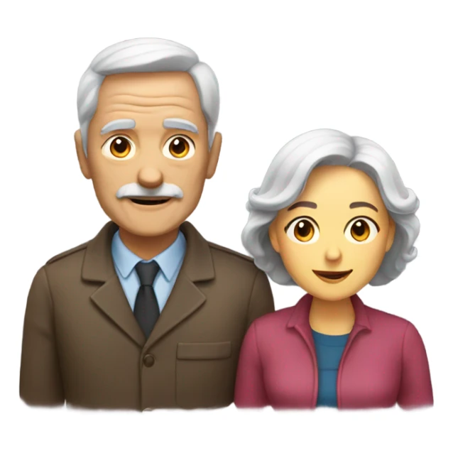 Older man and women sticker