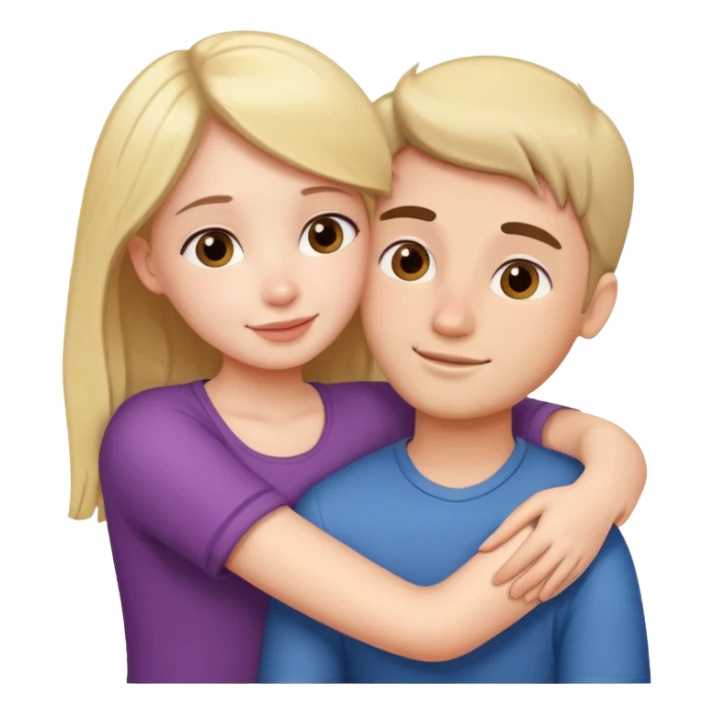 girl giving guy a cute hug sticker