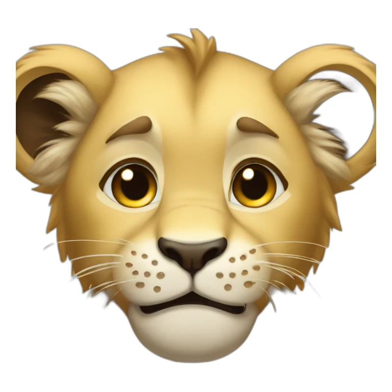 The lion cub is crying, tears in his eyes. sticker