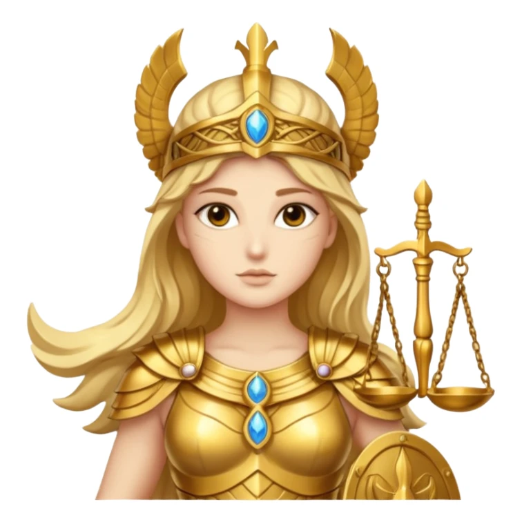 athena goddess, with scales of justice sticker