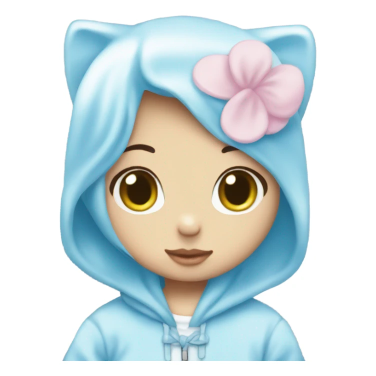 baby blue aesthetic hello kitty sticker