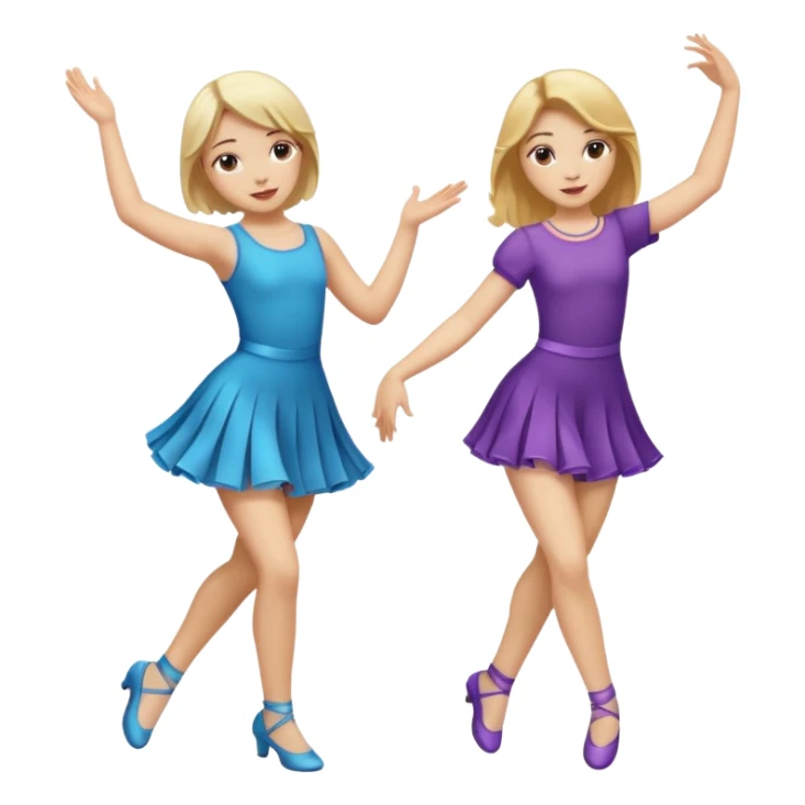 two girls dancing one is blond and one is brunette sticker