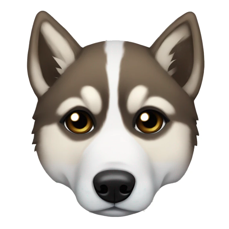 Brown/black Puppy Siberian husky sleeping with husky mask sticker