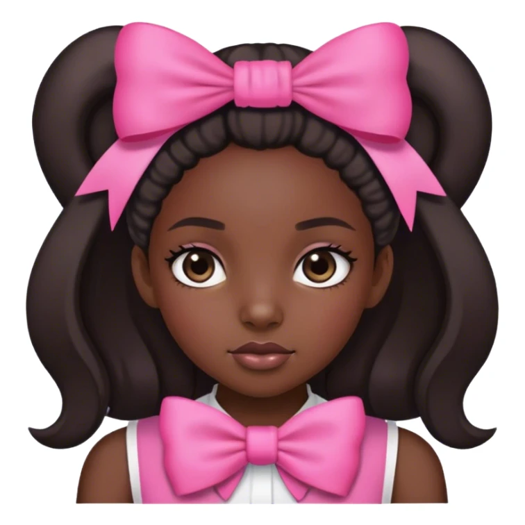 Black girl with a pink bow sticker