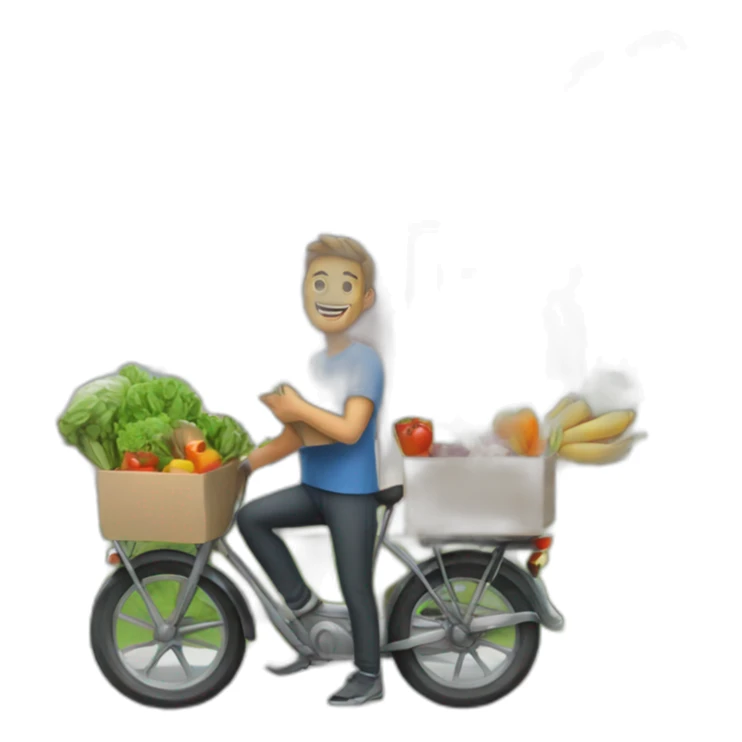 man delivering healthy food to a home sticker
