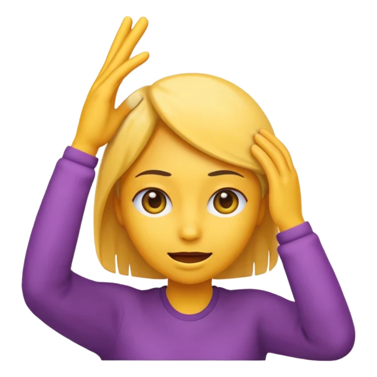 Shut up emoji Emoji hand on head shaking  sticker