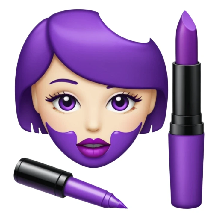 purple lipstick and cosmetics emojis sticker