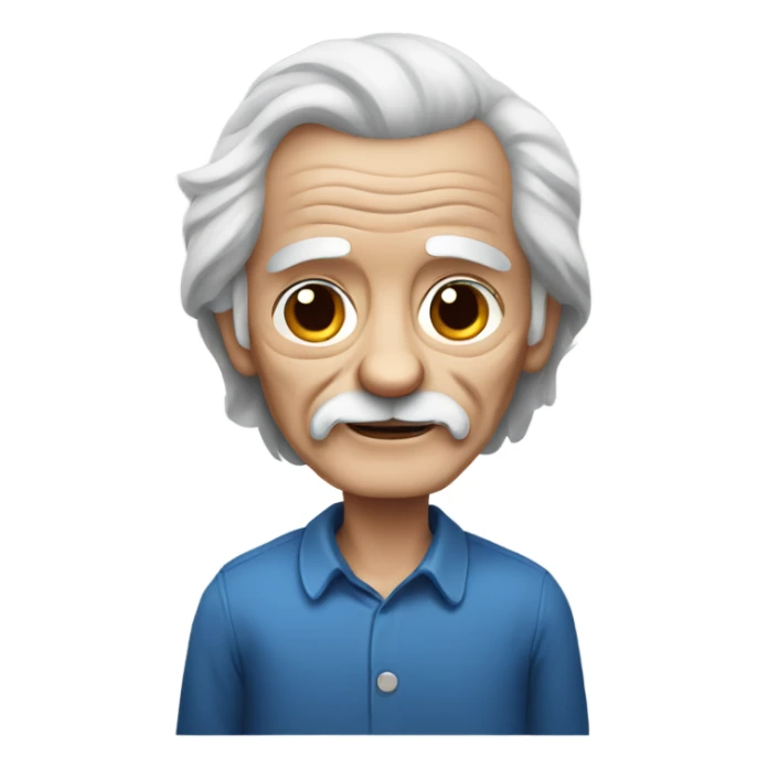 Old man with blue eyes and black long haired chihuahua sticker