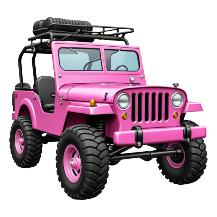 Jetson’s Full size jungle tour 1942 Willy’s pink jeep crawler with installed winch on bumper  sticker