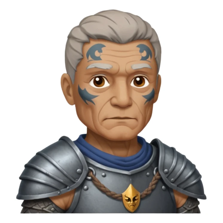 elderly tattooed knight, tattooed shoulder sticker