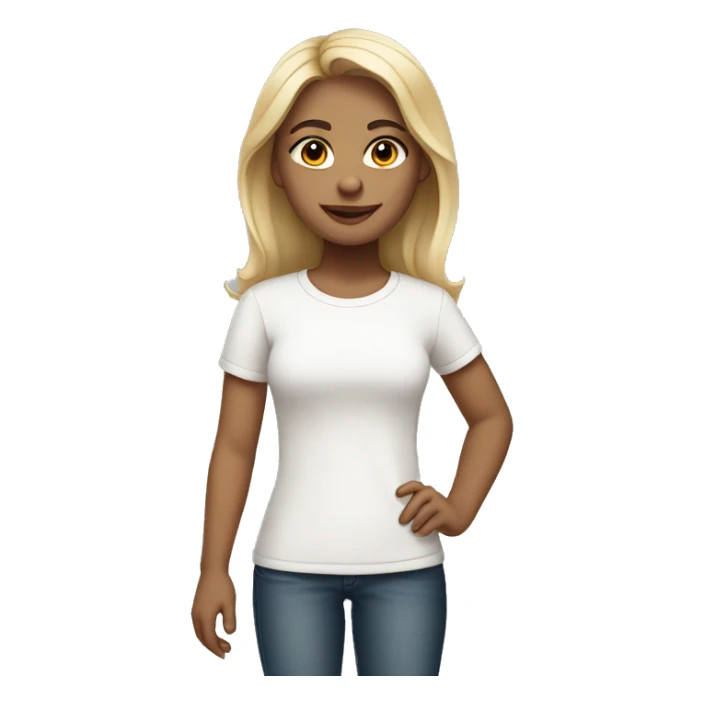 Light-skinned girl in white shirt sticker