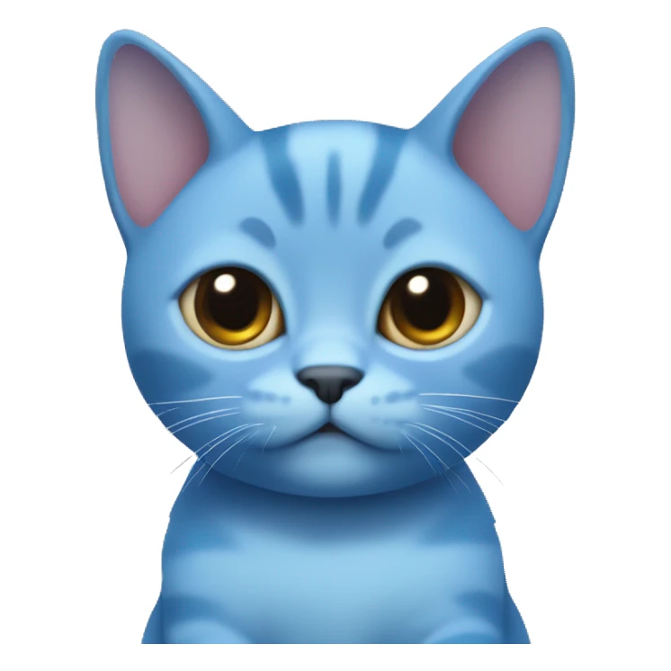 Blue baby cat made with a circle head and triangle ears sticker