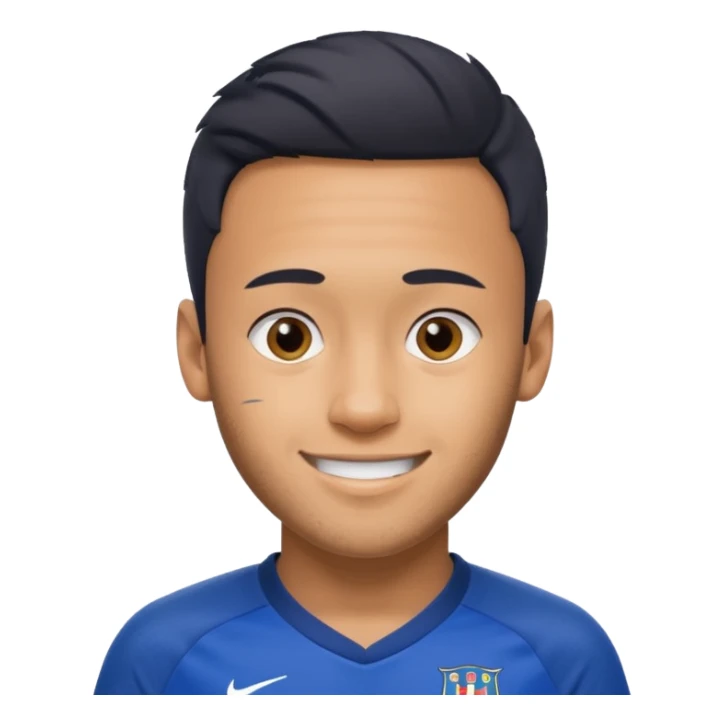 Neymar in blue soccer cloth, smile  sticker