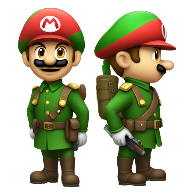 Mario and Luigi soldier sticker
