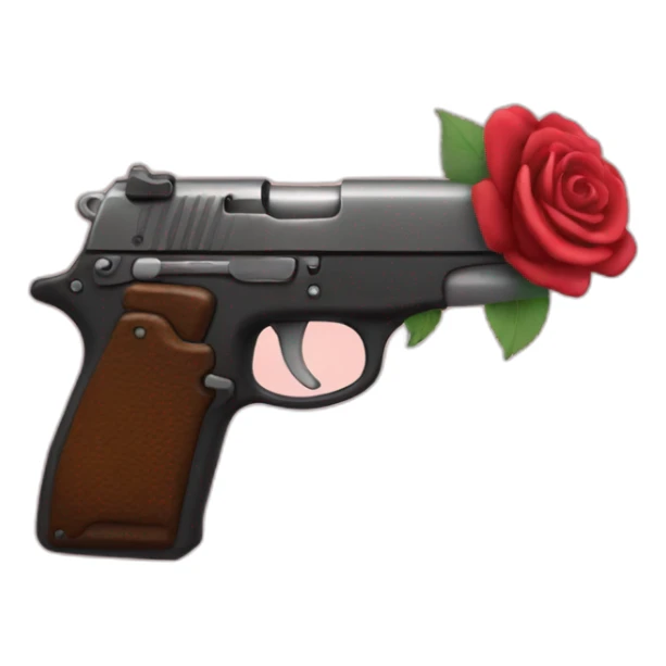 gun with a roses in the end sticker