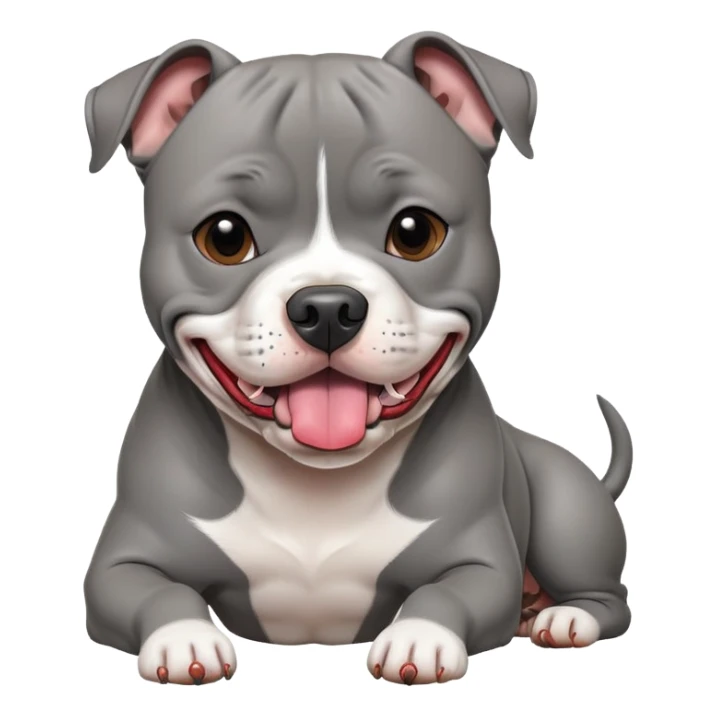 Staffordshire bull terrier grey with tongue out sticker