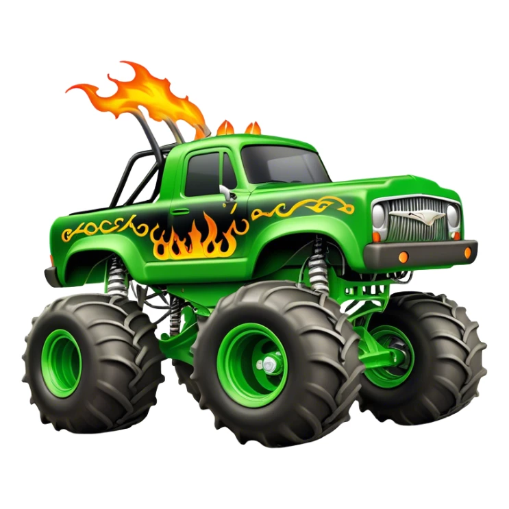 Grave Digger - Monster Jam (Model Year: 2022) (Iconic colour: Green with flames) sticker