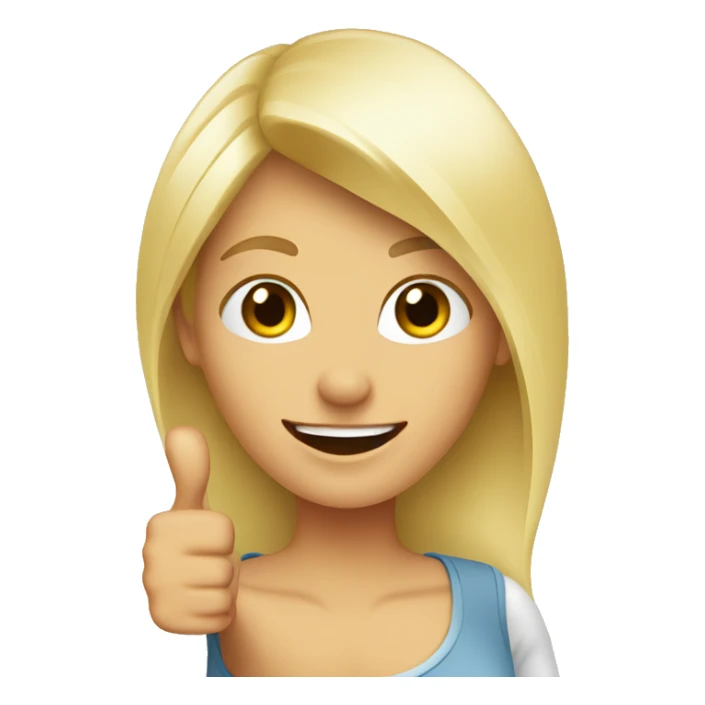 blond woman and thumbs up sticker