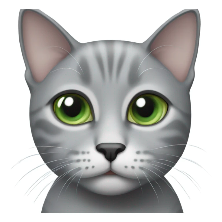 grey and shorthair cat, one blue eye and one green eye sticker