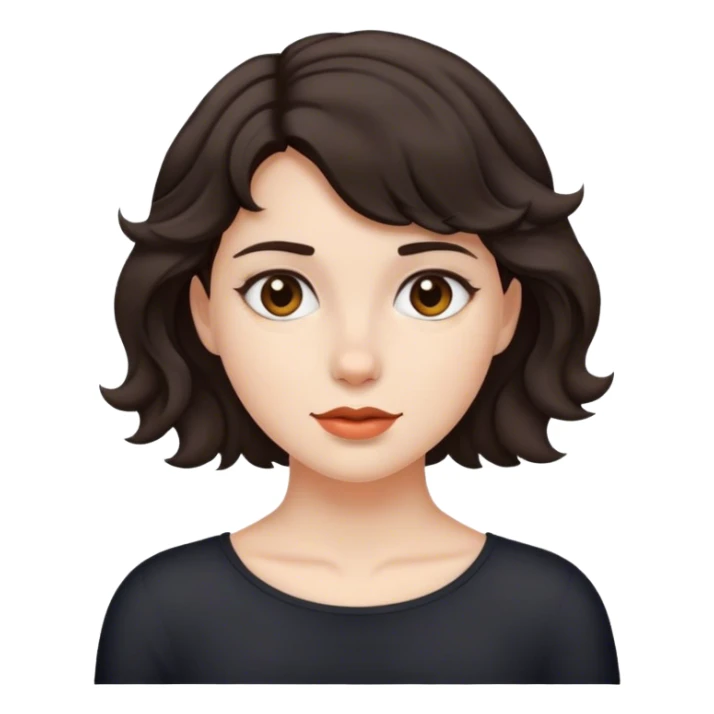 matt girl with short wavy dark hair sticker