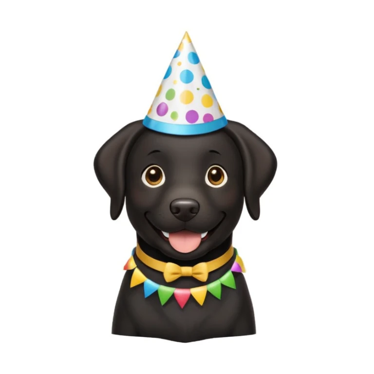 Black labrador saying Happy Birthday  sticker