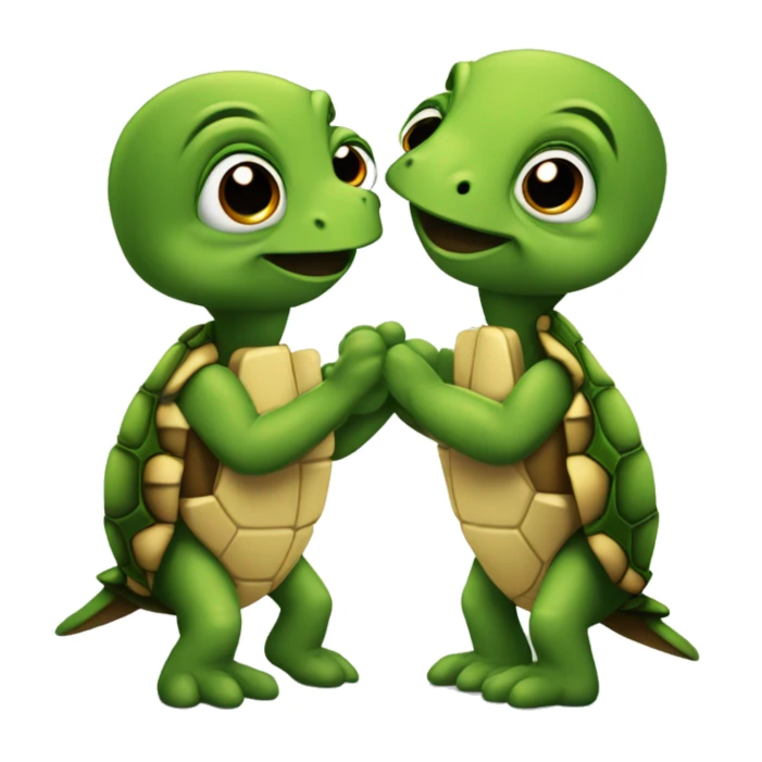 Tortuga y loro enamorados  sticker