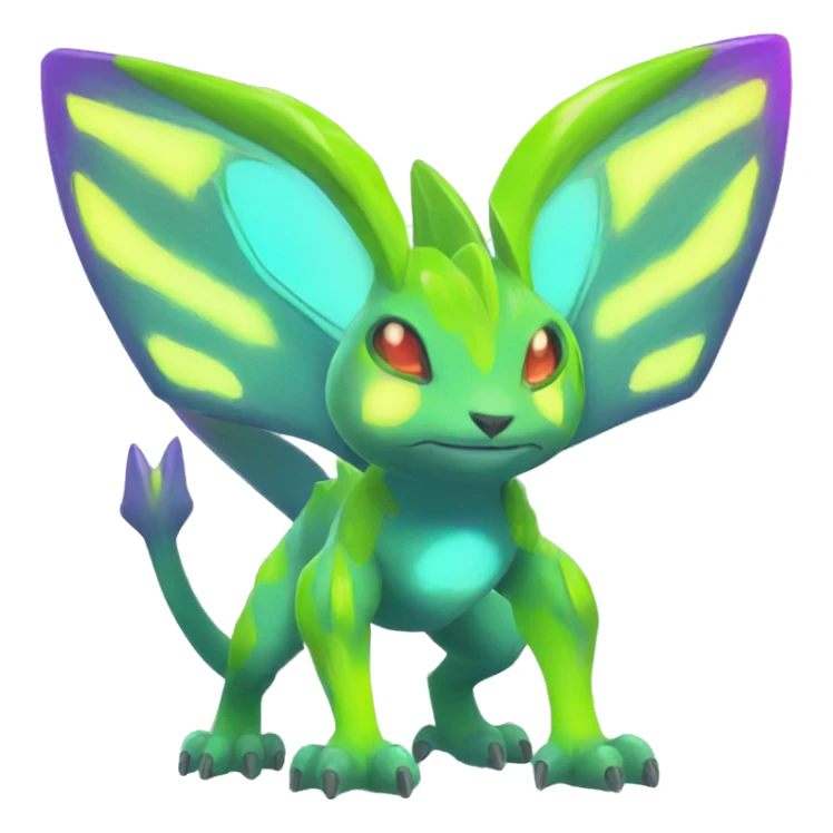 Shiny Colorful Neon Colors Fakémon-Pokémon-Creature Full Body sticker