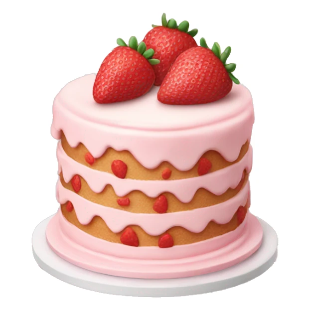 Light Pink strawberries and cream birthday cake  sticker